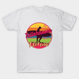 Tallahassee Florida Surfing Retro Sunset T-Shirt